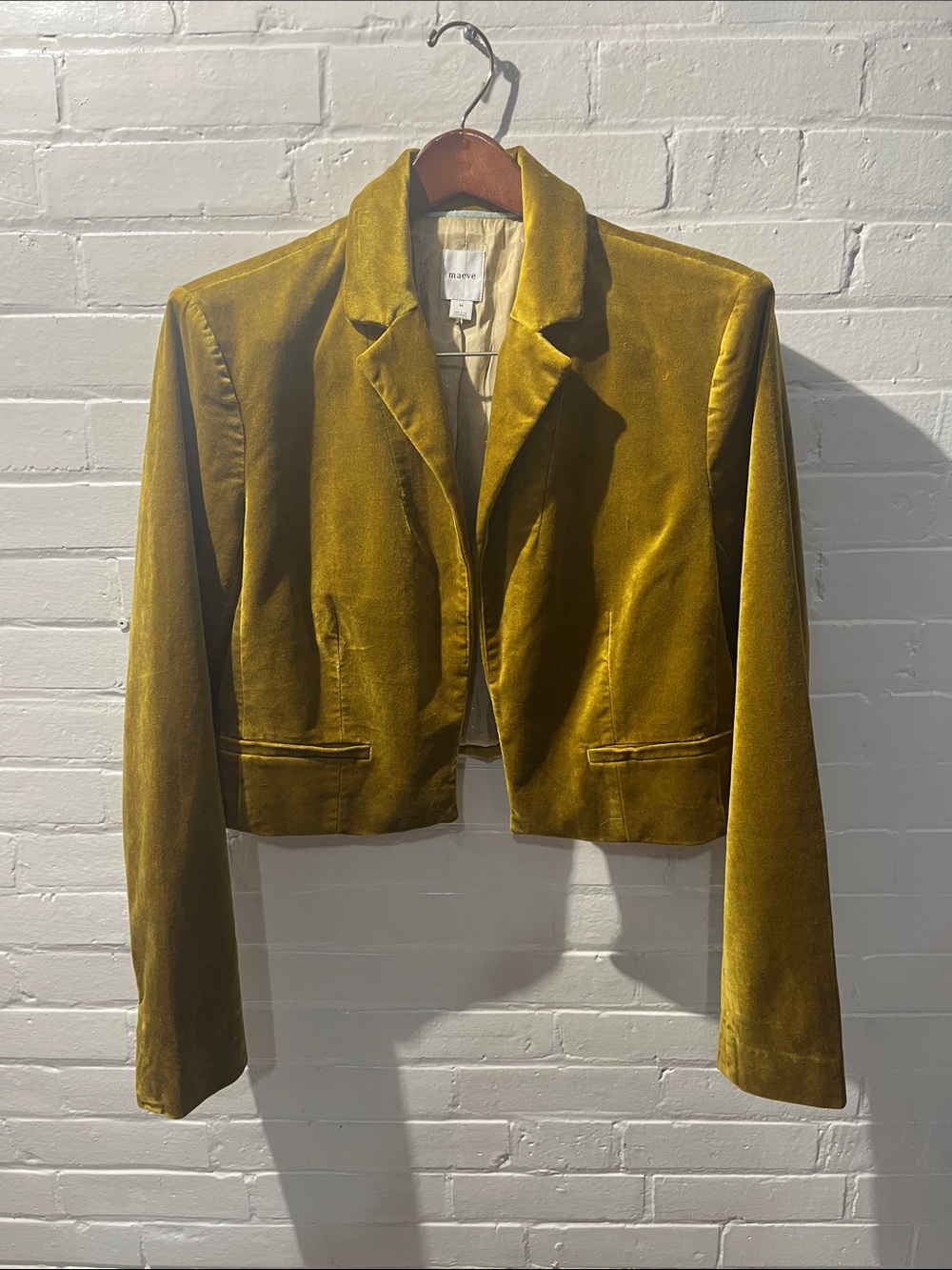 Maeve Velvet Cropped Blazer